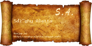 Sághy Aletta névjegykártya